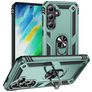 Mobigear Armor ring Samsung Galaxy S24 FE Hoesje Hardcase Backcover Shockproof met Ringhouder - Groen