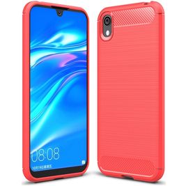 Mobigear Brushed Slim HONOR 8S Hoesje Flexibel TPU Backcover - Rood