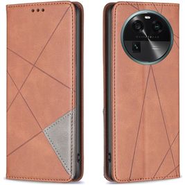 Mobigear Rhombus Slim OPPO Find X6 Hoesje Bookcase - Bruin