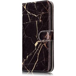 Mobigear Marble iPhone 8 Plus Hoesje Bookcase Portemonnee - Zwart