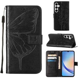 Mobigear Butterfly Samsung Galaxy A35 Hoesje Bookcase Portemonnee - Zwart