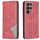 Mobigear Rhombus Slim Samsung Galaxy S23 Ultra Hoesje Bookcase - Rood