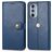 Mobigear Snap Button Motorola Edge 30 Pro Hoesje Bookcase Portemonnee - Blauw