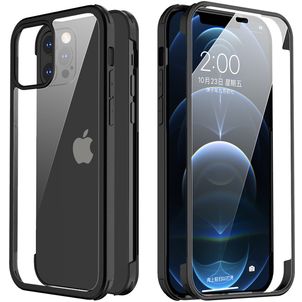 Valenta Full Cover iPhone 12 Pro Hoesje Gehard Glas Backcover Shockproof - Zwart
