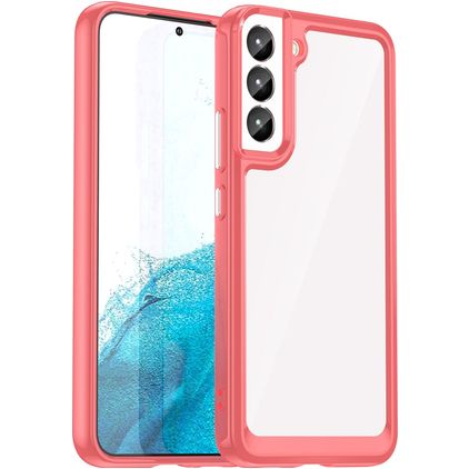 Mobigear Crystal Samsung Galaxy S23 Plus Hoesje Hardcase Backcover - Transparant / Rood