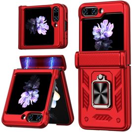 Mobigear Armor ring Samsung Galaxy Z Flip 7 FE Hoesje Hardcase Backcover Shockproof met Ringhouder - Rood