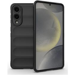 Mobigear Bumpy Samsung Galaxy S25 Edge Hoesje Flexibel TPU Backcover - Zwart