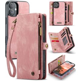 Caseme 008 iPhone 16 Plus Hoesje Uitneembare 2in1 Bookcase Portemonnee - Roze