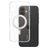 CARE by PanzerGlass Kickstand iPhone 16 Plus MagSafe Hoesje Hardcase Backcover met Standaard - Transparant / Zilver
