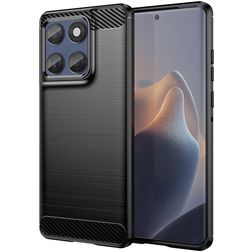 Mobigear Brushed Slim Motorola Edge 60 Fusion Hoesje Flexibel TPU Backcover - Zwart