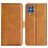 Mobigear Slim Magnet Samsung Galaxy M22 Hoesje Bookcase Portemonnee - Cognac
