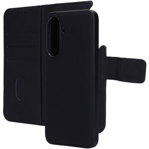 Mobiparts Samsung Galaxy A37 Hoesje Echt Leer Uitneembare 2in1 Bookcase Portemonnee - Zwart