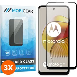 Mobigear Premium Motorola Moto G73 5G Glazen Screenprotector - Case Friendly - Zwart (3-Pack)