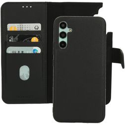 Mobiparts Samsung Galaxy A34 Hoesje Echt Leer Uitneembare 2in1 Bookcase Portemonnee - Zwart