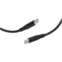 Mobiparts Braided USB-C naar USB-C Kabel 1 Meter - Zwart