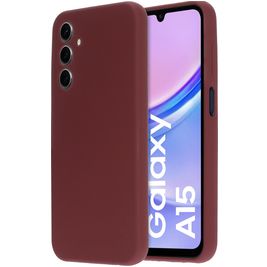 Mobiparts Samsung Galaxy A15 Siliconen Hoesje Backcover - Plum Red