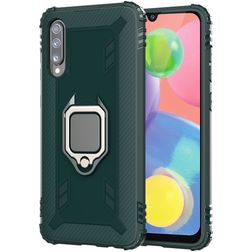 Mobigear Armor Ring Wiko View 4 Lite Hoesje Hardcase Backcover Shockproof met Ringhouder - Groen