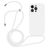 Mobigear Lanyard iPhone 14 Pro Max Siliconen Hoesje met koord - Wit
