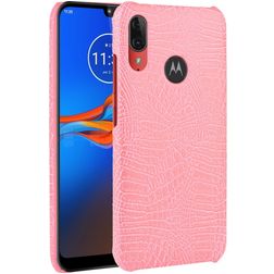 Mobigear Croco Motorola Moto E6 Plus Hoesje Backcover - Roze