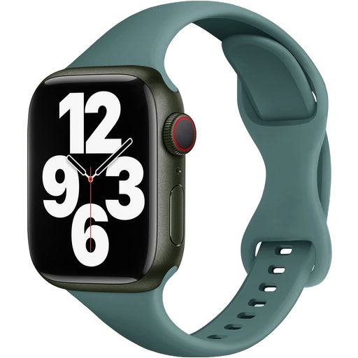 Mobigear Sport Slim Siliconen Apple Watch Bandje Druksluiting - 42/41/40/38 mm - Groen