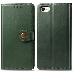 Mobigear Snap Button iPhone SE (2022) Hoesje Bookcase Portemonnee - Groen