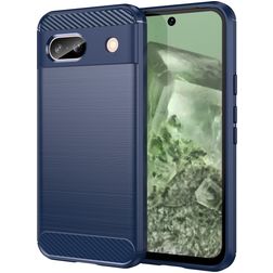 Mobigear Brushed Slim Google Pixel 8a Hoesje Flexibel TPU Backcover - Blauw