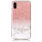 Mobigear Marble iPhone XS Hoesje Flexibel TPU Backcover - Wit / Roze