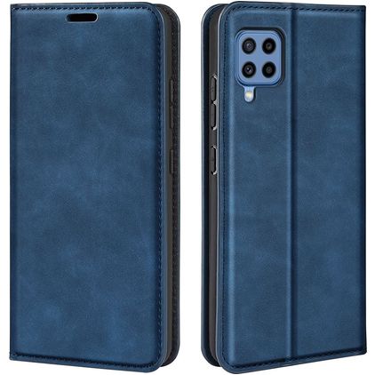 Mobigear Retro Slim Samsung Galaxy M22 Hoesje Bookcase Portemonnee - Blauw
