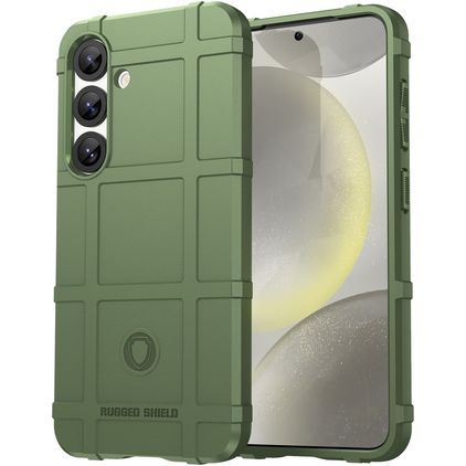 Mobigear Rugged Shield Samsung Galaxy S25 Hoesje Flexibel TPU Backcover Shockproof - Groen