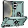 Mobigear Armor ring Samsung Galaxy S25 Hoesje Hardcase Backcover Shockproof met Ringhouder - Groen