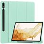 Mobigear Tri-Fold Gel Samsung Galaxy Tab S9 Plus Hoes TPU,Kunstleer Bookcase + Stylus Houder - Turquoise