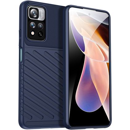 Mobigear Groove Xiaomi Redmi Note 11T Hoesje Flexibel TPU Backcover - Blauw