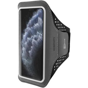 Mobiparts Comfort Fit Telefoonhouder Hardlopen iPhone 11 Pro Sport Hoesje Neopreen Sportarmband - Zwart