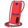 Mobigear Lanyard Card Samsung Galaxy A37 Siliconen Hoesje met koord en Pasjeshouder - Rood