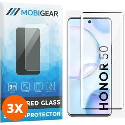 Mobigear Premium HONOR 50 Glazen Screenprotector - Case Friendly - Zwart (3-Pack)