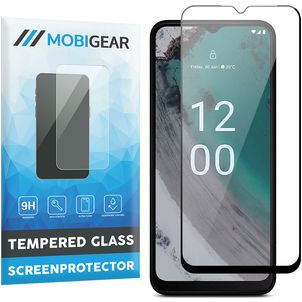 Mobigear Premium Nokia C32 Glazen Screenprotector - Case Friendly - Zwart