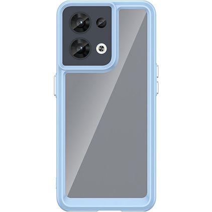 Mobigear Crystal OPPO Reno 8 5G Hoesje Hardcase Backcover - Transparant / Blauw