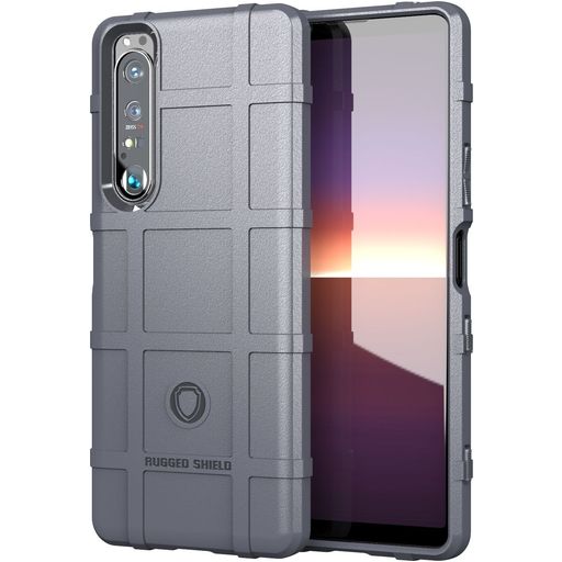 Mobigear Rugged Shield Sony Xperia 1 III Hoesje Flexibel TPU Backcover Shockproof - Grijs
