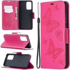Mobigear Butterfly Samsung Galaxy A52 Hoesje Bookcase Portemonnee - Magenta