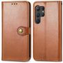 Mobigear Snap Button Samsung Galaxy S25 Ultra Hoesje Bookcase Portemonnee - Bruin