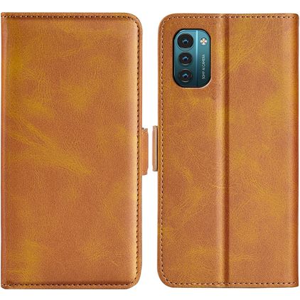 Mobigear Slim Magnet Nokia G21 Hoesje Bookcase Portemonnee - Cognac