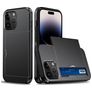 Mobigear Card iPhone 15 Pro Hoesje Hardcase Backcover Shockproof met Pasjeshouder - Zwart
