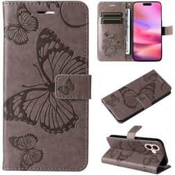 Mobigear Butterfly iPhone 16 Hoesje Bookcase Portemonnee - Grijs