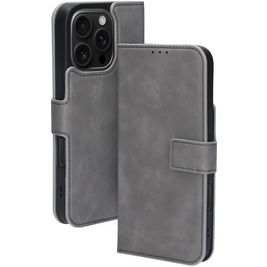 Mobiparts Classic Wallet MagSafe iPhone 16 Pro MagSafe Hoesje Bookcase Portemonnee - Granite Grey