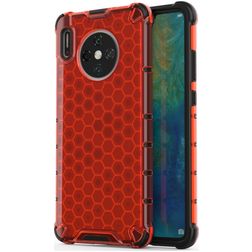 Mobigear Honeycomb Huawei Mate 30 Hoesje Hardcase Backcover Shockproof - Rood