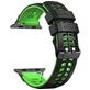 Mobigear Aero Armor Siliconen Apple Watch Bandje Gespsluiting - 49/46/45/44 mm - Zwart / Groen
