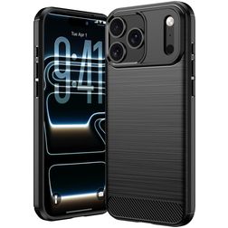 Mobigear Brushed Slim iPhone 18 Pro Max Hoesje Flexibel TPU Backcover - Zwart