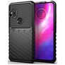 Mobigear Groove Motorola One Hyper Hoesje Flexibel TPU Backcover - Zwart