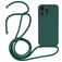 Mobigear Lanyard iPhone 14 Pro Max Siliconen Hoesje met koord - Donkergroen