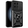Mobigear Armor Ring Cam Slide HONOR X8A Hoesje Hardcase Backcover Shockproof met Ringhouder en Camera Slider - Zwart